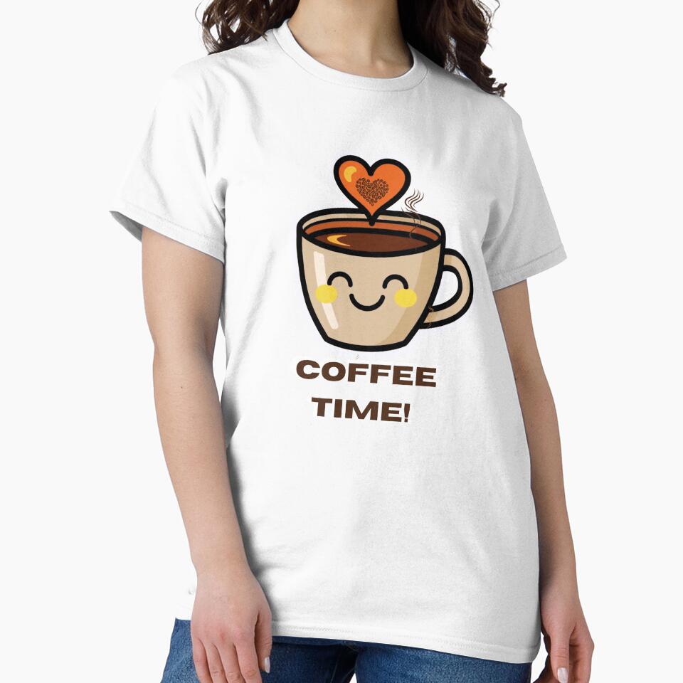 Coffee Time – Cute Smiling Coffee Cup with Heart Steam by Rosiname