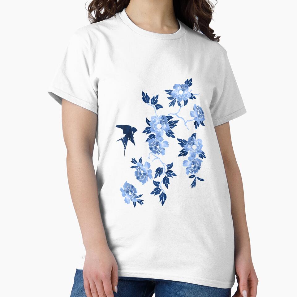 Oriental peonies in sapphire blue by adenaJ