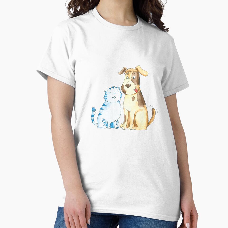dog and cat watercolor by zarinestore