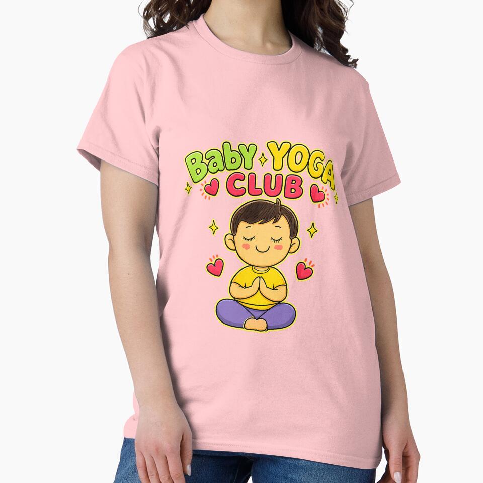 Baby Yoga Club Cute Meditation Cartoon Shirt by FEEL GOOD CLUB DESIGNS