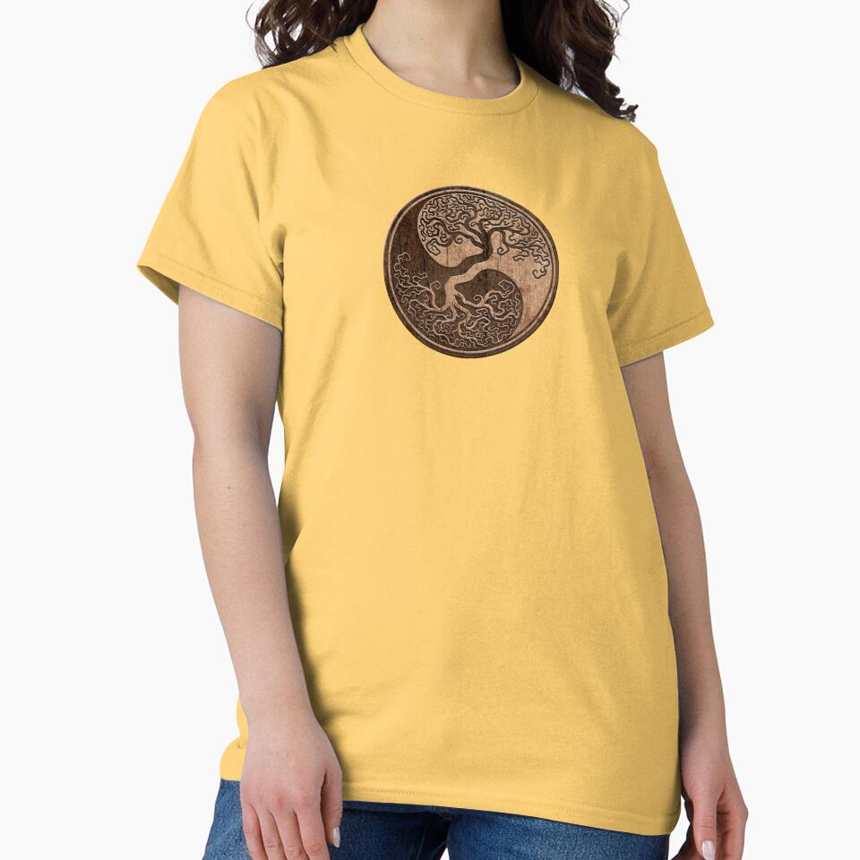 Rough Wood Grain Effect Tree of Life Yin Yang by JeffBartels
