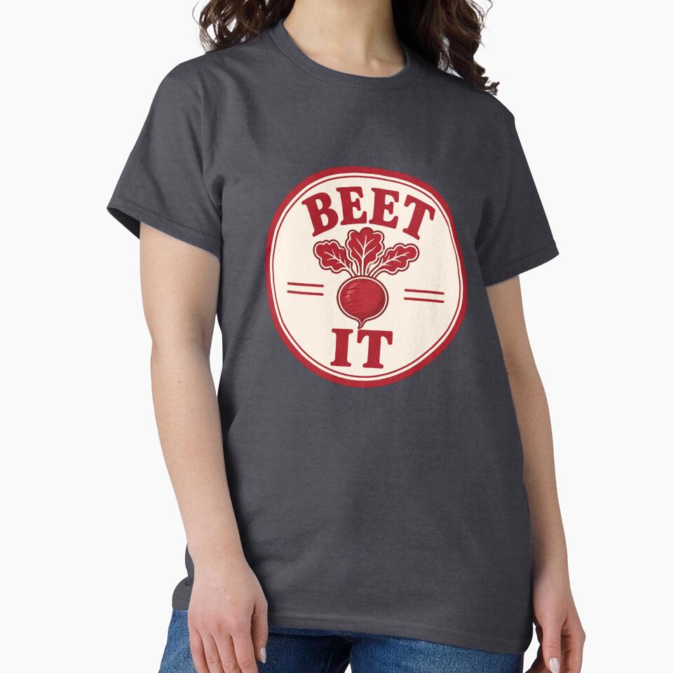 Beet It Funny Food Pun Badge by EastEndTownie