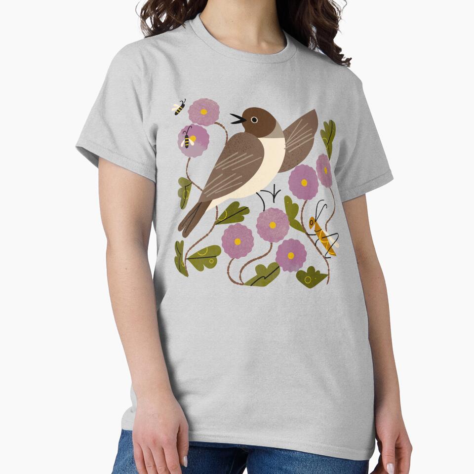 Phoebe Bird And Bugs by Renea L Thull