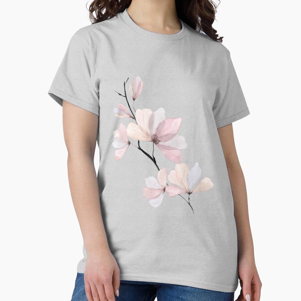 watercolour pastel pink flowers by the snowghost