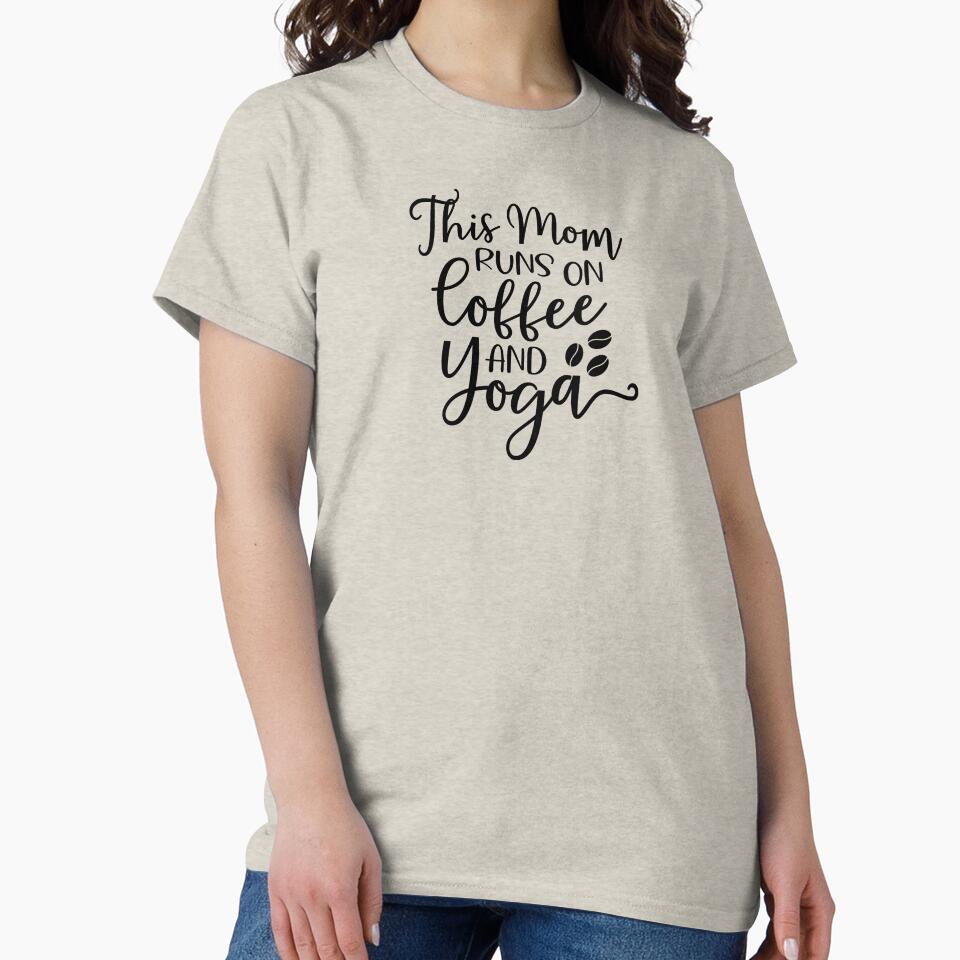 Yoga Quote This Mom Runs On Coffee And Yoga Motivational Saying by SoccaTamam