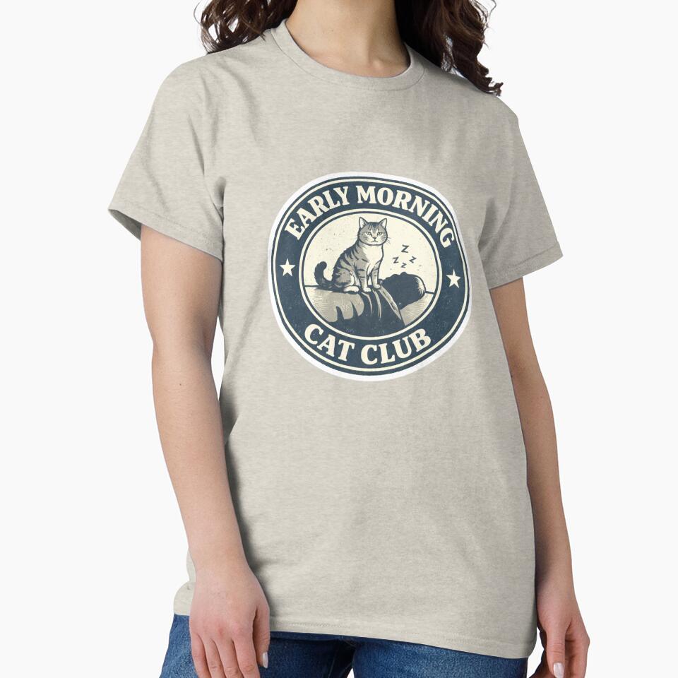 Early Morning Cat Club Vintage Badge by EastEndTownie