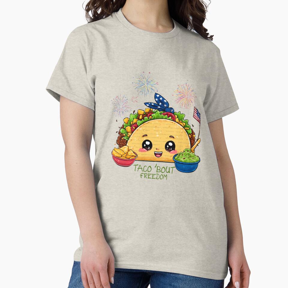 Taco 'Bout Freedom Patriotic Taco with Bandana  4th of July Design by BoxofMoments
