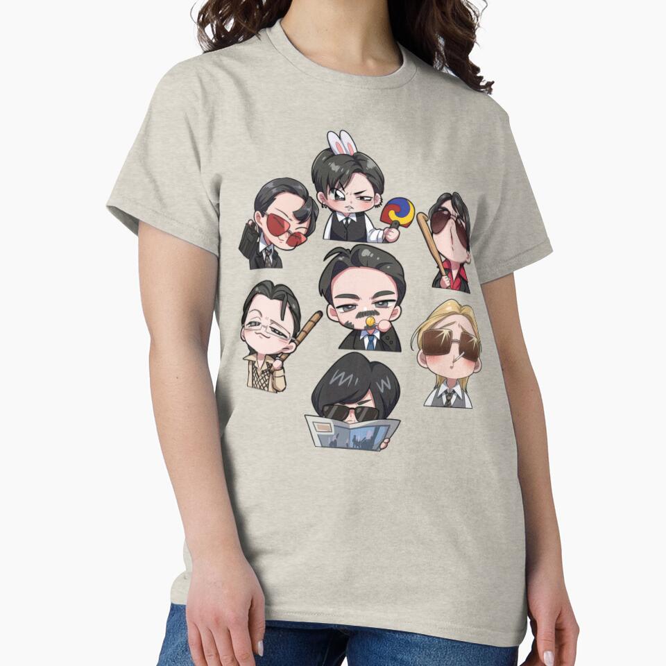 BTS Chibi Gangster Members Cute Kpop World Tour 2026 Classic T-Shirt by STAATI
