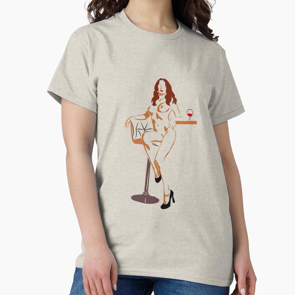 Wine Time - Curvy Woman with Wine Glass Illustration by Ihor Ivanov