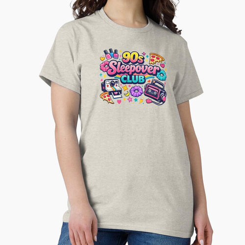 90s Sleepover Club Shirt – Lip Gloss, Scrunchies & Mall Girl Energy | Cute Retro 1990s Girl Nostalgia Tee by MEMORY-LN-Tees