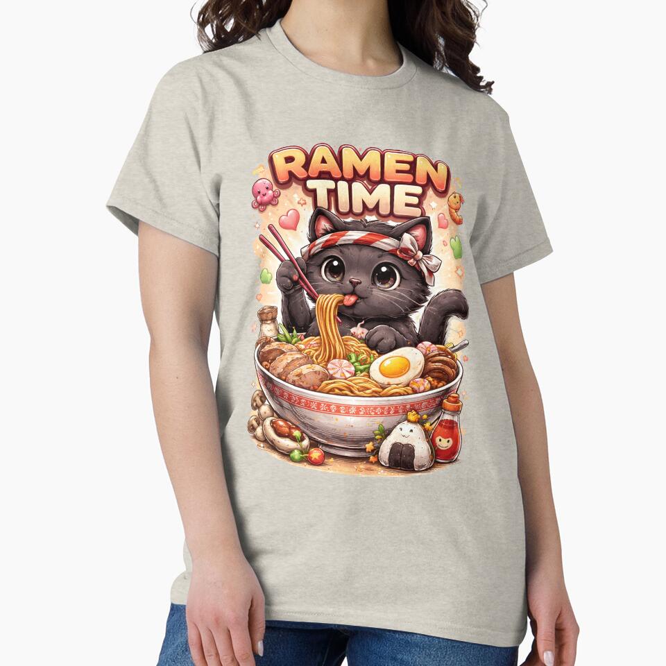 Cute Ramen Cat Kawaii Food Lover Design by Nixora