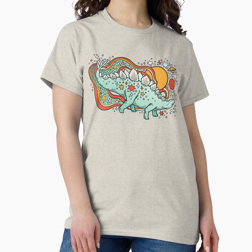 Star Stego | Cosmic Dinosaur Art | Retro Reptile Palette by OMEGAFAUNA
