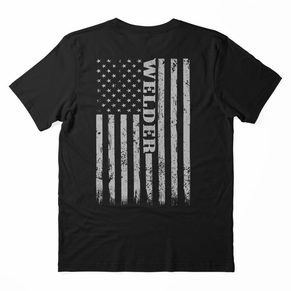 Vintage Welder American Flag Welding T-Shirt by WelderSurgeon