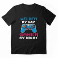Welder By Day Gamer By Night shirt, Funny Welder Gamer Birthday Gift, Welder Dad Husband Boyfriend Video games Lovers Christmas Gift by xlnv