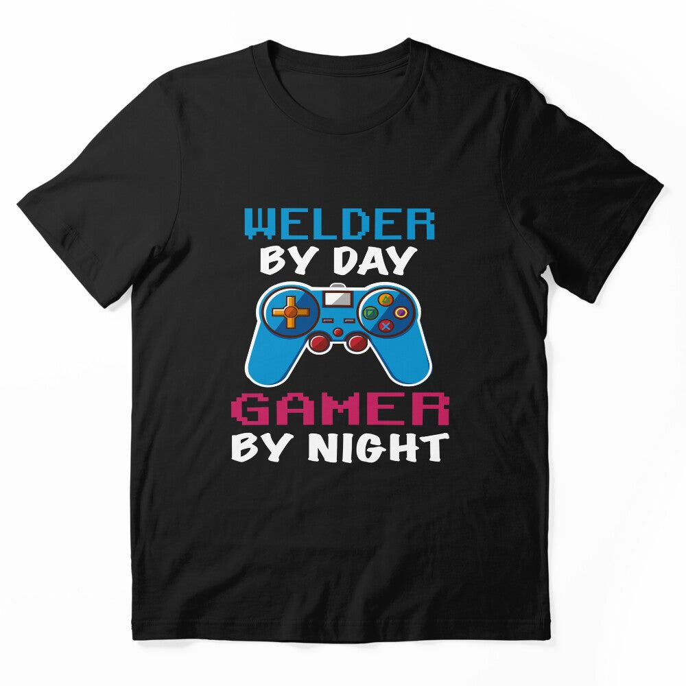 Welder By Day Gamer By Night shirt, Funny Welder Gamer Birthday Gift, Welder Dad Husband Boyfriend Video games Lovers Christmas Gift by xlnv