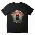Best Cat Mom Ever – Retro Rainbow Black Cat Cute T-Shirt Design by UmazDesigns