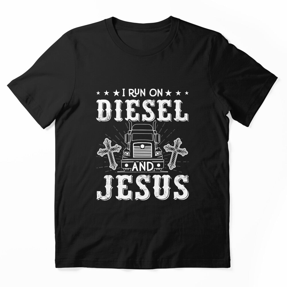 I Run On Diesel And Jesus Shirt, Truck Driver Shirt, Trucker Dad Shirt, Trucking Gift, Women Truckers, Tow Truck Driver, Gift For A Trucker by aymob