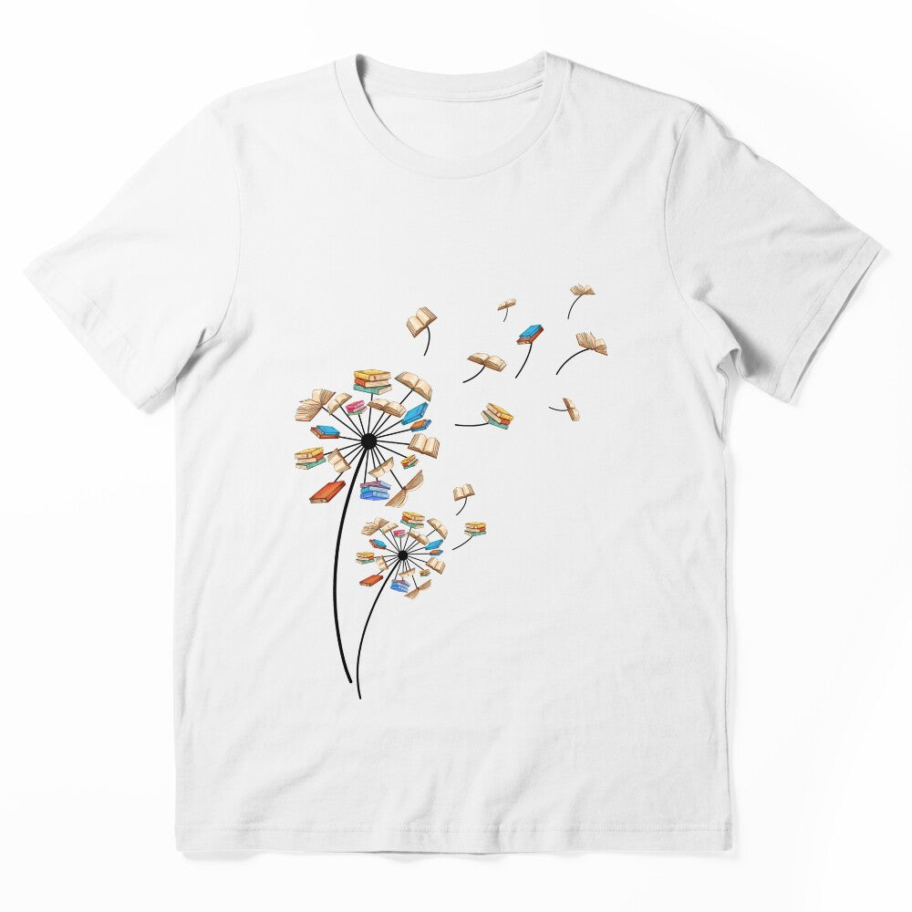 Dandelion Flower Books Fly Reading Gift T-Shirt by TeeSumody