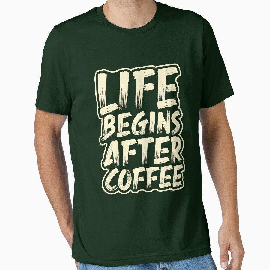 Life Begins After Coffee Funny Coffee Lover Gift Morning Caffeine Addict by FerasArtFiveS