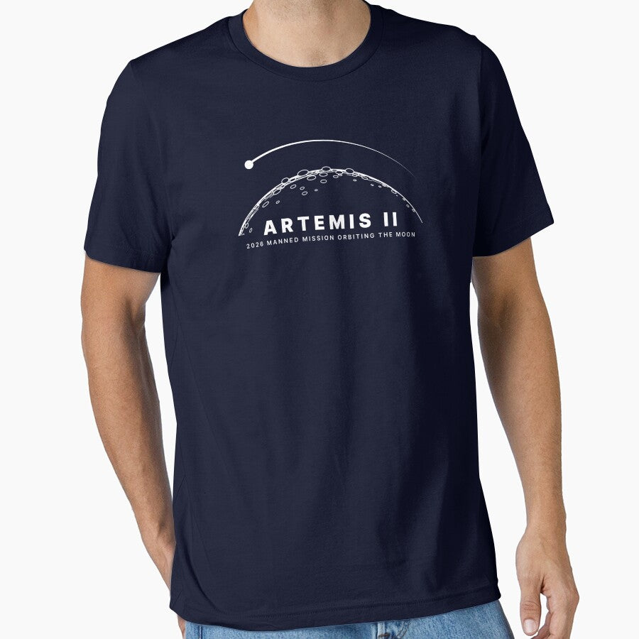 Artemis II 2026 Manned Mission Orbiting the Moon Minimalist Art by KiwiRider