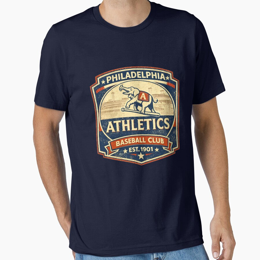 Defunct - Philadelphia Athletics Vintage Elephant Baseball Club 1901 Retro Badge Shirt by GhostDawgs