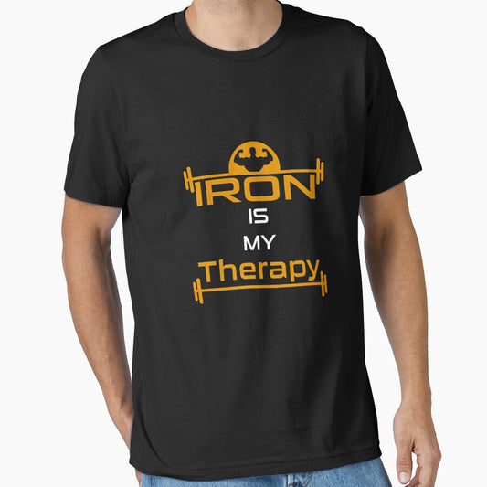 Iron Therapy | gym shirts | men fitness | funny exercise shirt | funny fitness shirts | workout clothes | fitness motivational gym shirts | workout shirt by Kreature Look