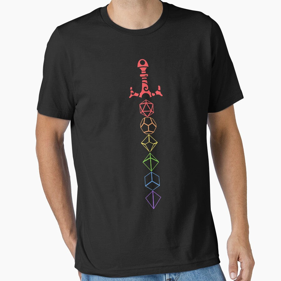 Rainbow Dice Sword Tabletop RPG Gaming by pixeptional