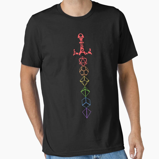 Rainbow Dice Sword Tabletop RPG Gaming by pixeptional