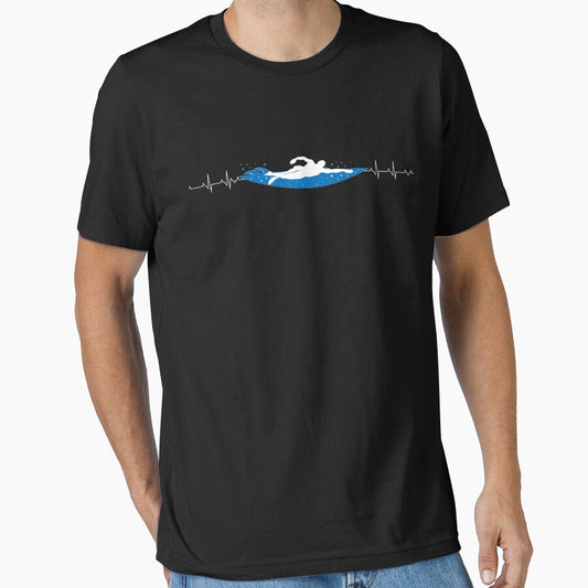 Swimming HeartBeat - Funny Swimmer by Captain Mood