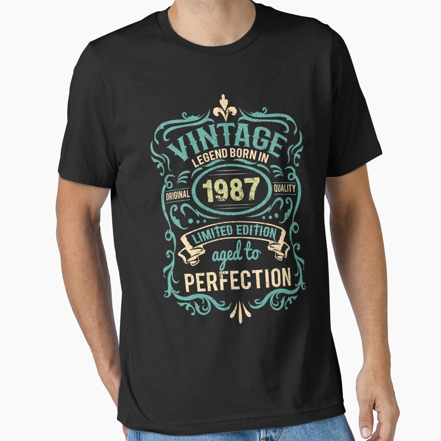 35th Birthday Vintage Born In 1987 Aged Perfectly Classic by mohmmed22