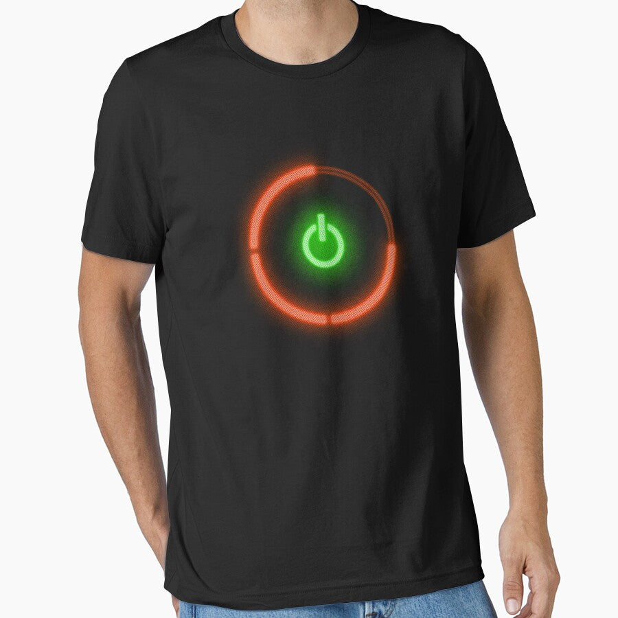 THE RED RING OF DEATH - Power Button, Gamer shirt, Geek Gift, Geek, Computer Geek, Geek Shirt, Nerd Shirt,  Gaming by THAT - ONE - TEE