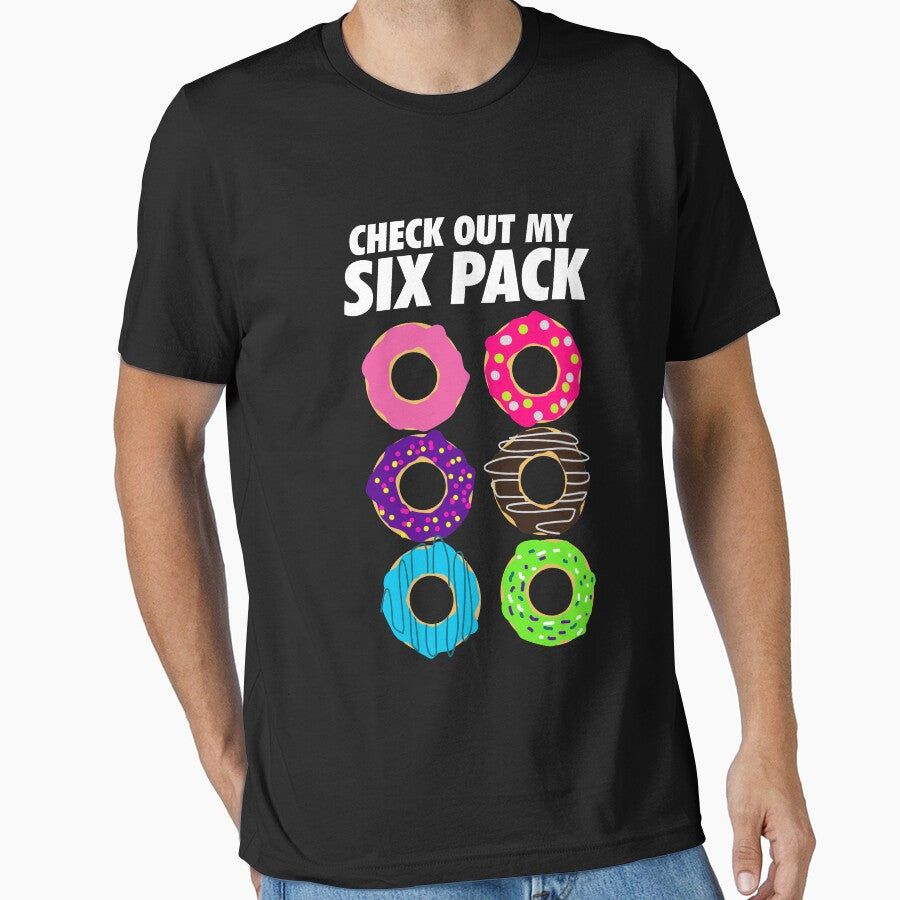 Check Out My Six Pack Funny Donut Shirt by CreativeStrike