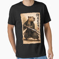 Retro Vintage Japanese ink art, samurai Capybara illustration by Kladhadredo