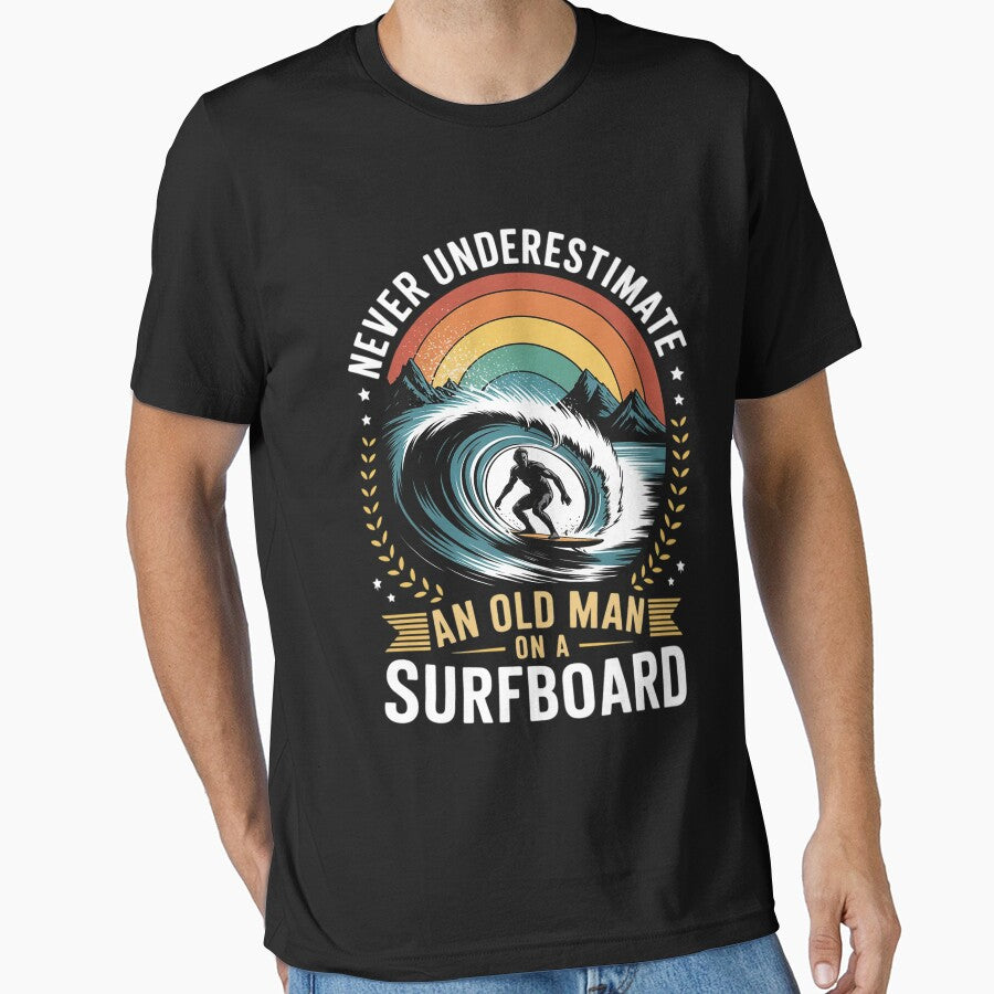Never Underestimate An Old Man on Surfboard Surfing by tlallimicrichi