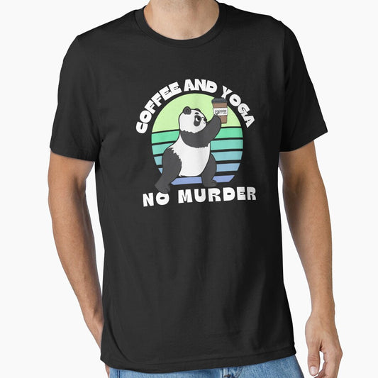 Coffee and yoga no murder funny yoga panda by reka88