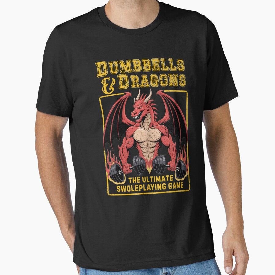 Ttrpg Dnd Gym Workout Dumbbells And Dragons. by AnoukPruvost