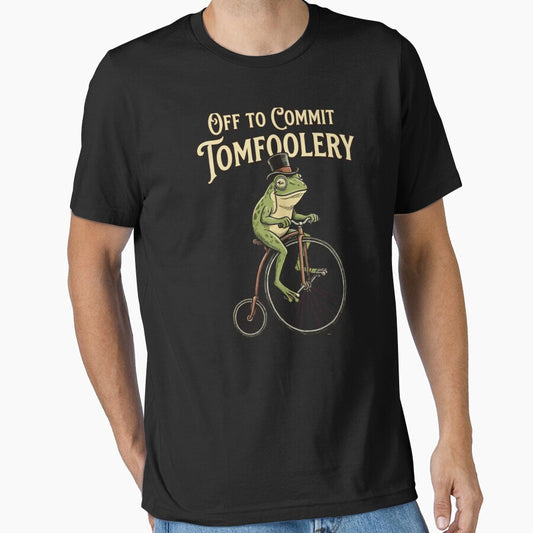 Off To Commit Tomfoolery Funny Cottagecore Frog by krystalRomanart