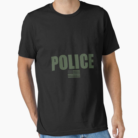 Police Od Green Uniform Long Sleeve Shirt by wymanlynna