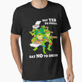 Retro Love Ninja Turtles Cartoon Say Yes To Pizza Say No To Drugs by CierPolk