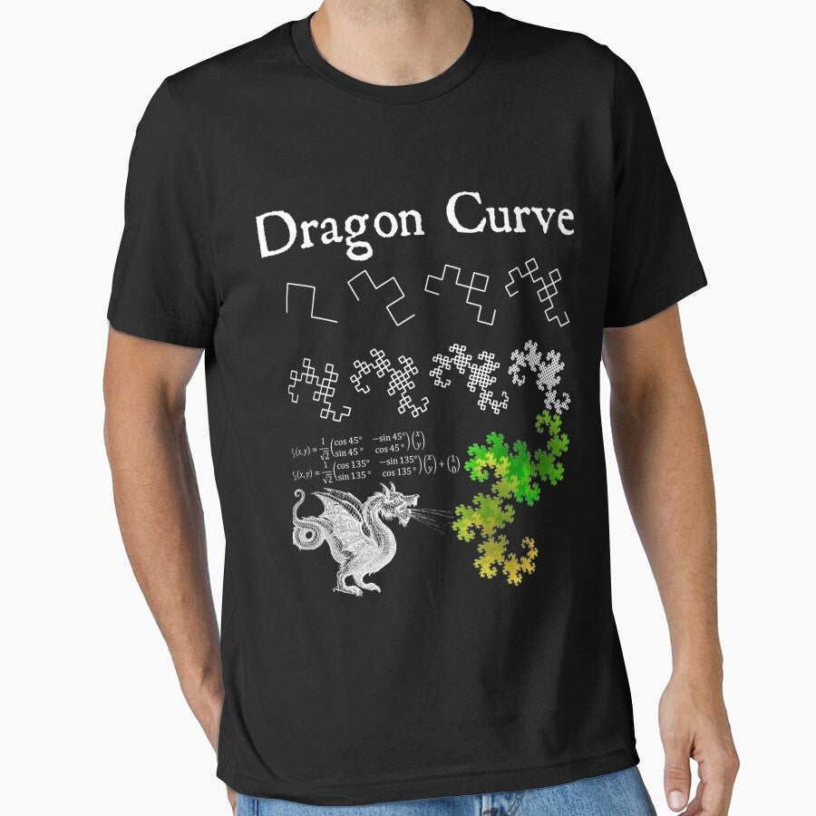Nerdy Dragon Curve Fractal Chaos Physique Professeur de Mathématiques Geek de Mathématiques . by looimvkirk7z