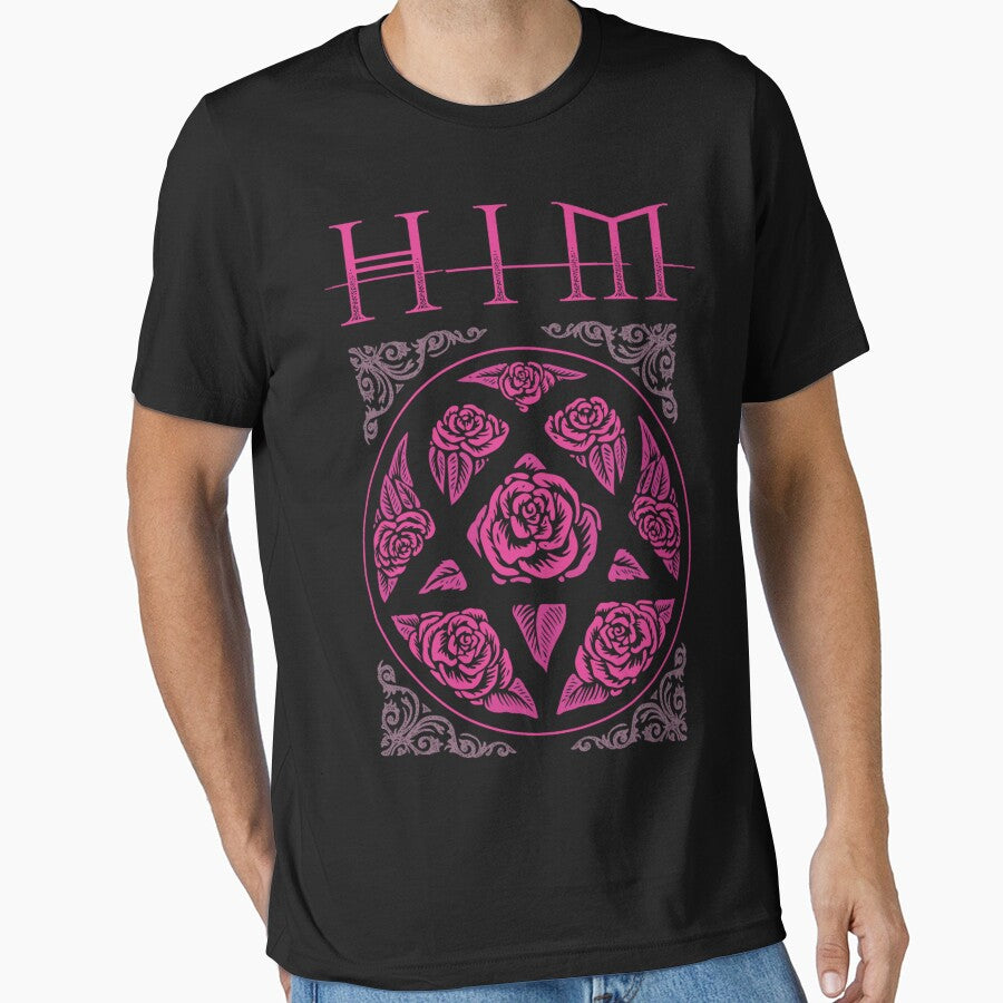 Heartagram Him Band Tee Heartagram tee Pink Him Band Logo by BrayanMayert