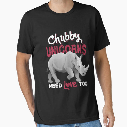 Chubby Unicorns Need Love Too Rhino Lovers Tee Premium T-Shirt by GrahamWalsh