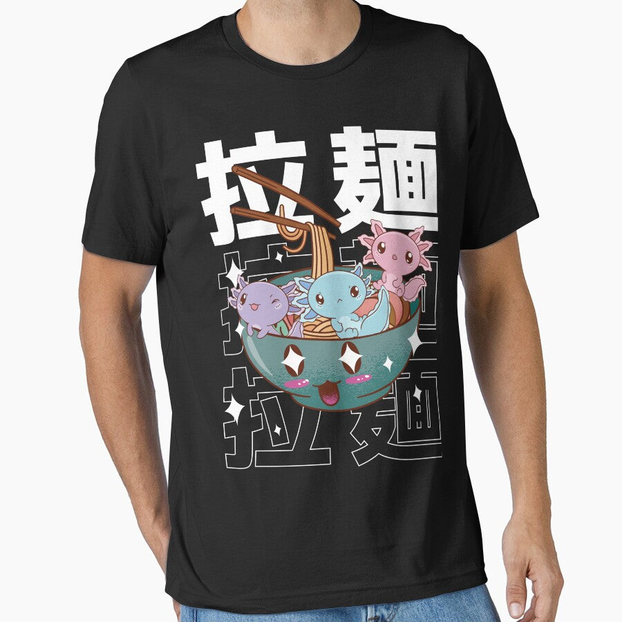Kawaii Axolotl Inside Ramen Bowl Aesthetic Anime by MrEddie10