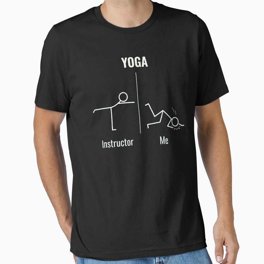 Yoga Instructor Vs Me Funny Stick Figure by RedbudDesigns