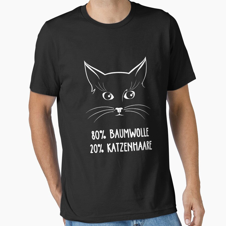 Cat funny saying 80% cotton 20% cat hair cats by Lenny Stahl
