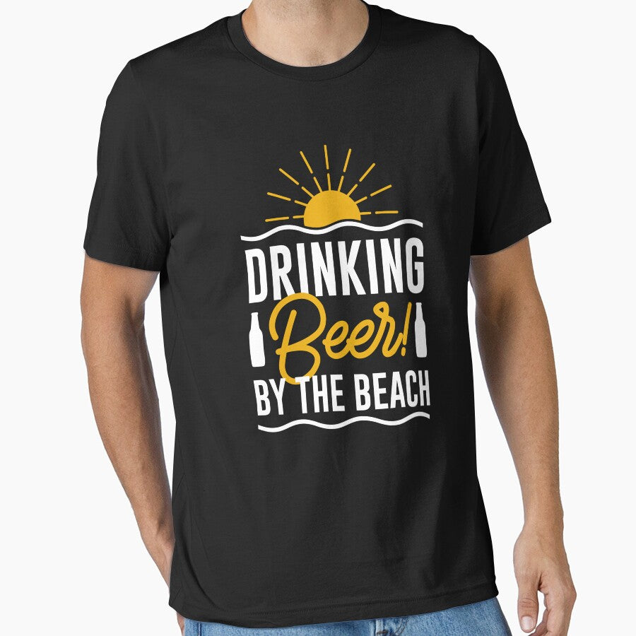 Drinking Beer By The Beach - Good Beer Drinker - Lover Drinker - Beer Lover - Beer Fanatic - Beer is Life by mellinnshirts
