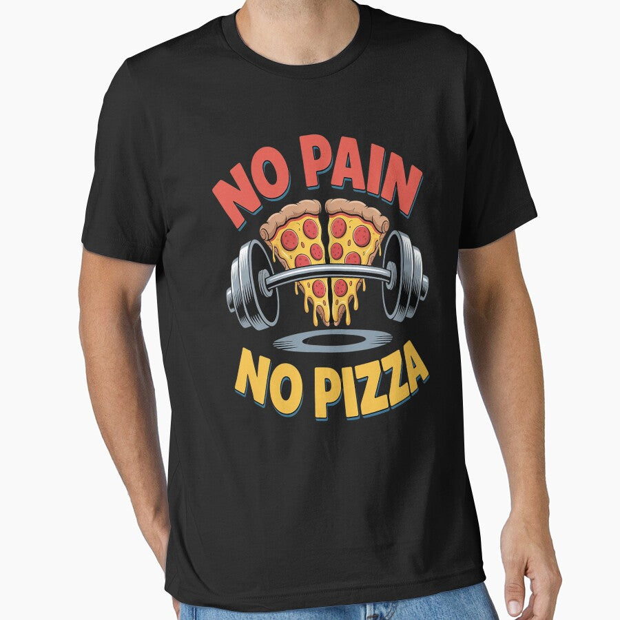 No Pain No Pizza Fitness Humor by orlodrake