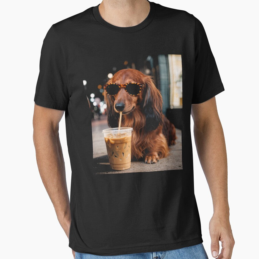 Funny Dachshund Iced Coffee ,Dog Coffee Lover by will freed18