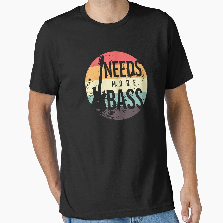 Needs More Bass Vintage Retro Bass Guitar by Darren Hendricks