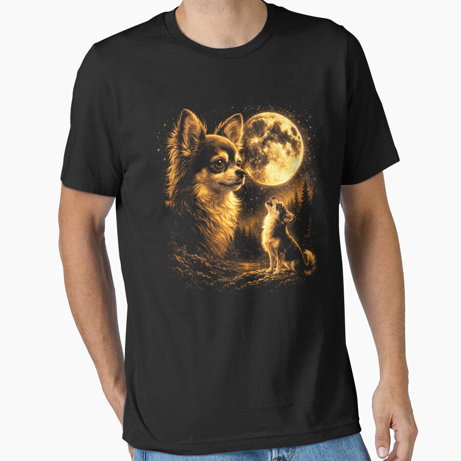 Chihuahua Howling to The Moon Vintage 90s Retro Chihuahua Graphic by will freed18